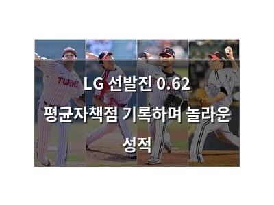 LG 선발진 0.62 평균자책점 기록하며 놀라운 성적