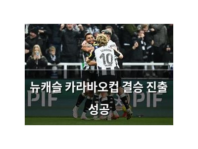 뉴캐슬 카라바오컵 결승 진출 성공