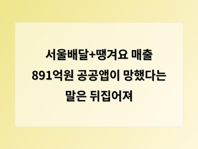 서울배달+땡겨요가 공공앱임에도 불구하고 민간 앱을 앞지르는 성장세를 보이고 있어