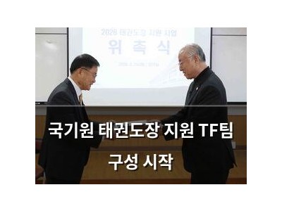 국기원 태권도장 지원 TF팀 구성 시작